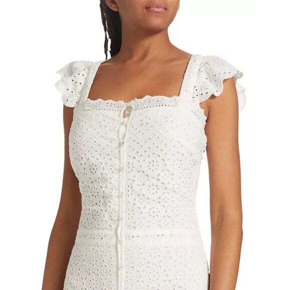 💕VERONICA BEARD💕 Aislin Broderie Anglaise Eyelet Cotton Maxi Dress White 6 NWT - Picture 9 of 16